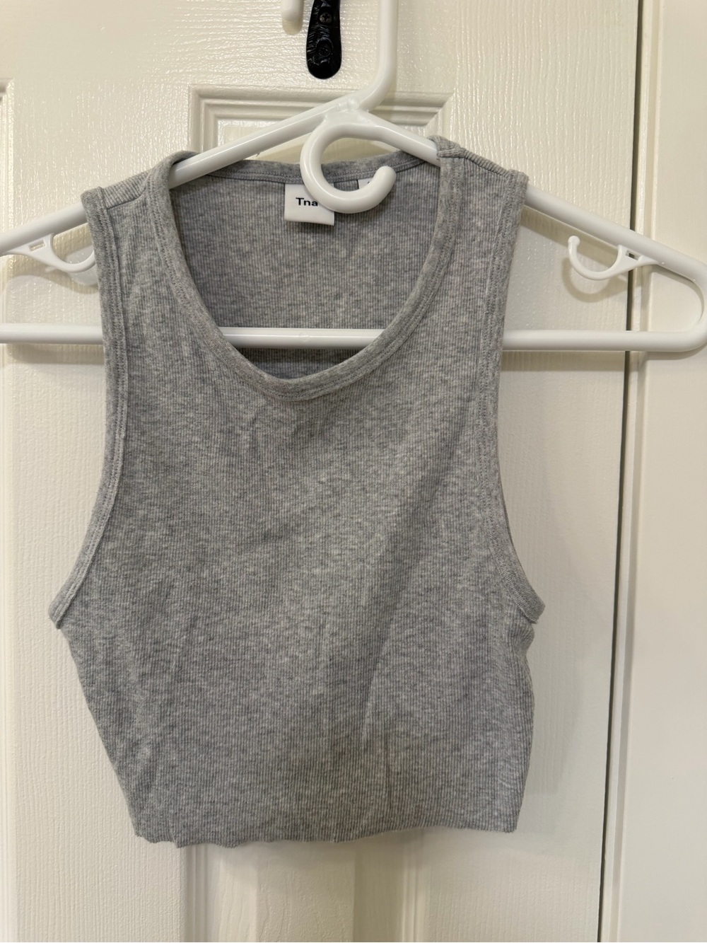 TNA Gray Ribbed Cropped Tank
